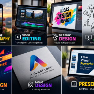Smartphone Photography, Video Editing, Graphic Design, Whiteboard Animation, Motion Design, Logo Design & Presentation
